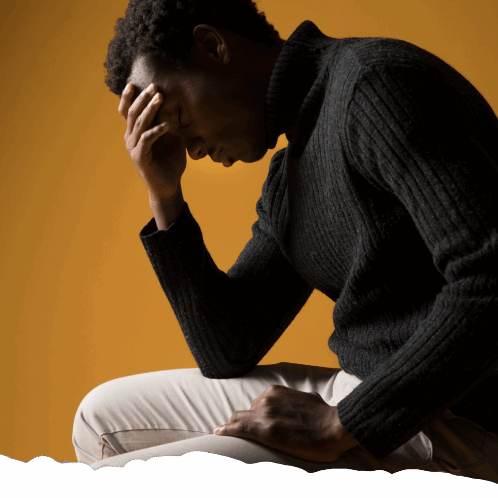 Person showing signs of emotional load